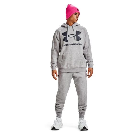 Under Armour Rival Fleece Big Logo Hoodie Herren Sweatshirt, grau
