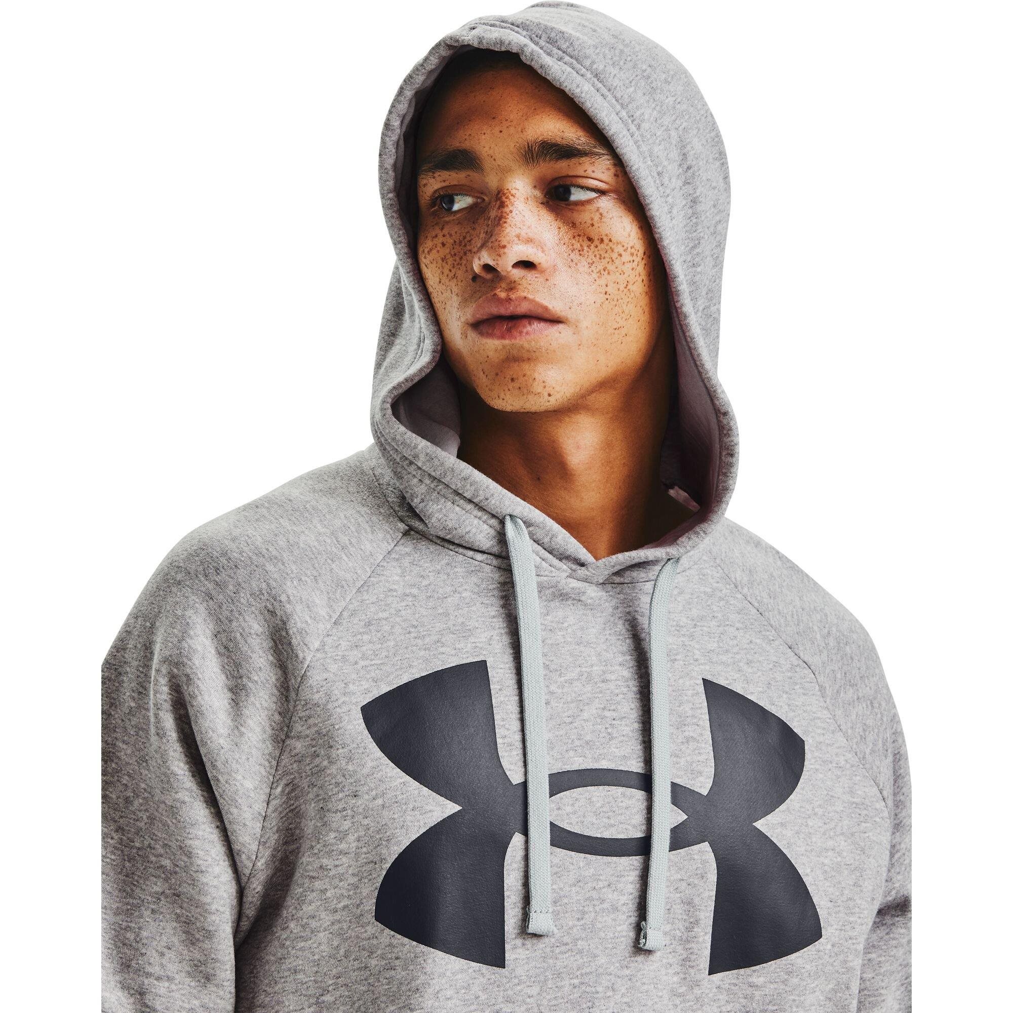 Under Armour Rival Fleece Big Logo Hoodie Herren Sweatshirt, grau