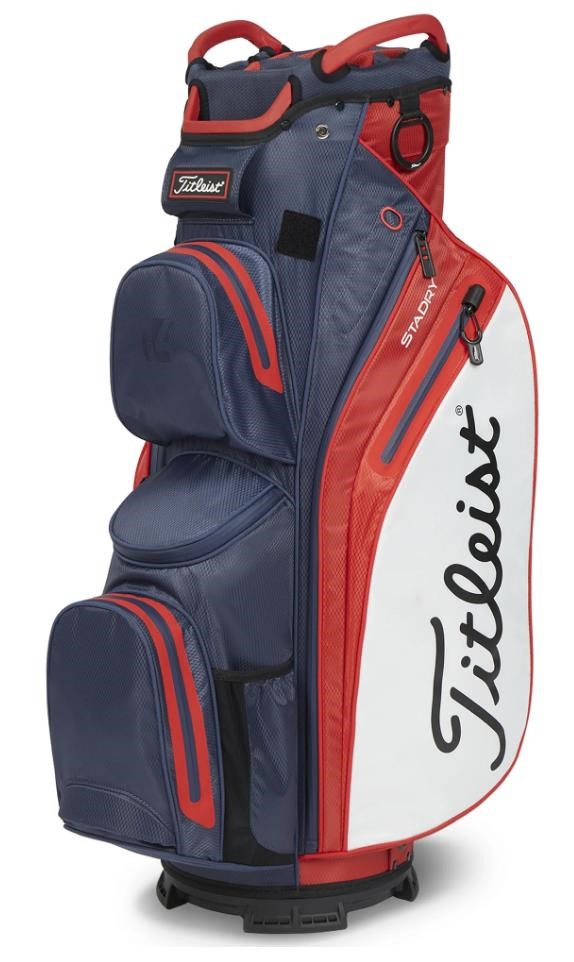 Titleist 14 StaDry Cartbag, dunkelblau/rot/weiss