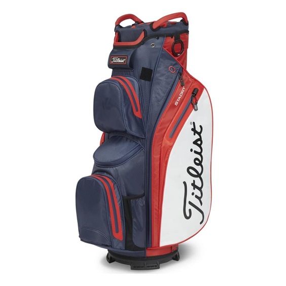 Titleist 14 StaDry Cartbag, dunkelblau/rot/weiss