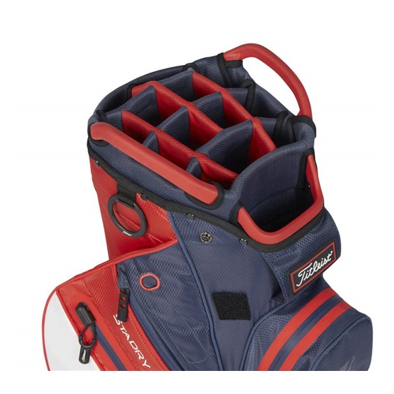 Titleist 14 StaDry Cartbag, dunkelblau/rot/weiss