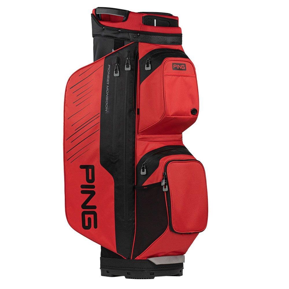 Ping Pioneer Monsoon Cartbag, rot/schwarz