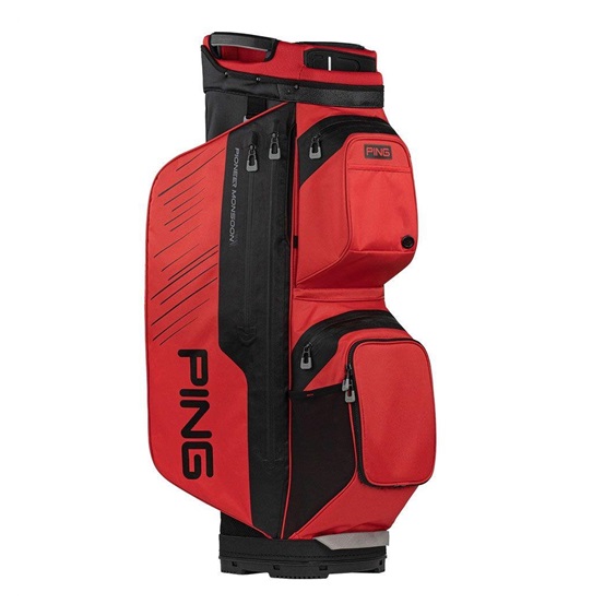 Ping Pioneer Monsoon Cartbag, rot/schwarz