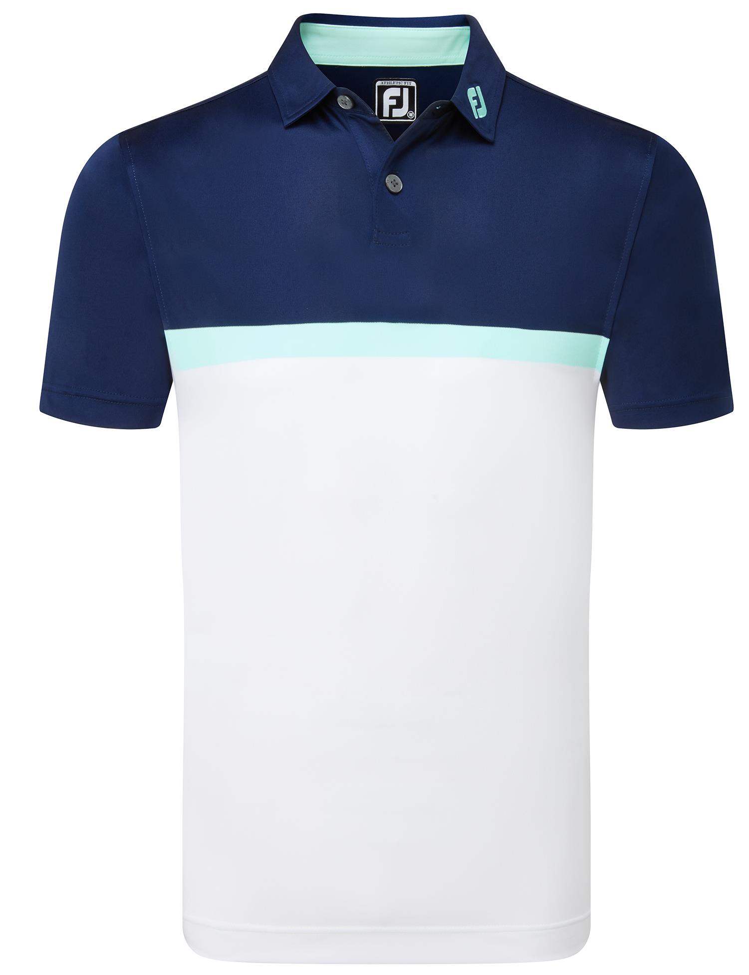 FootJoy Raker Print Lisle Herren Poloshirt, weiss