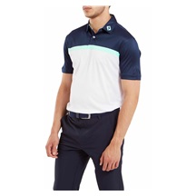 FootJoy Raker Print Lisle Herren Poloshirt, weiss
