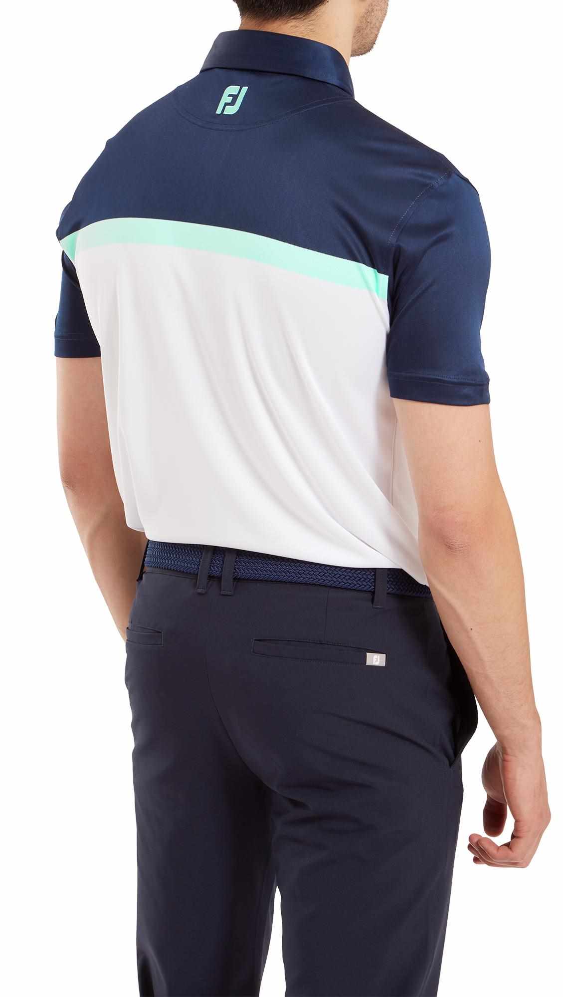 FootJoy Raker Print Lisle Herren Poloshirt, weiss