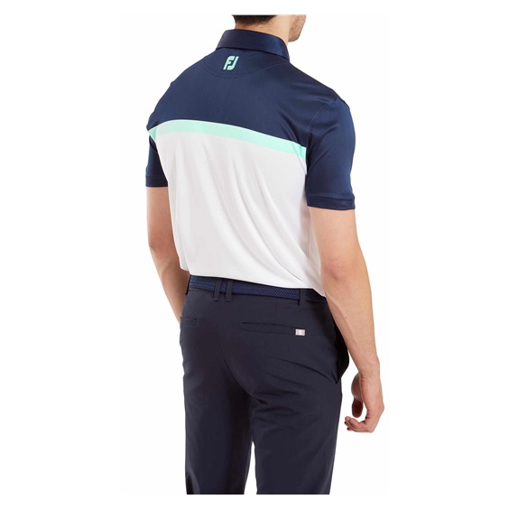 FootJoy Raker Print Lisle Herren Poloshirt, weiss