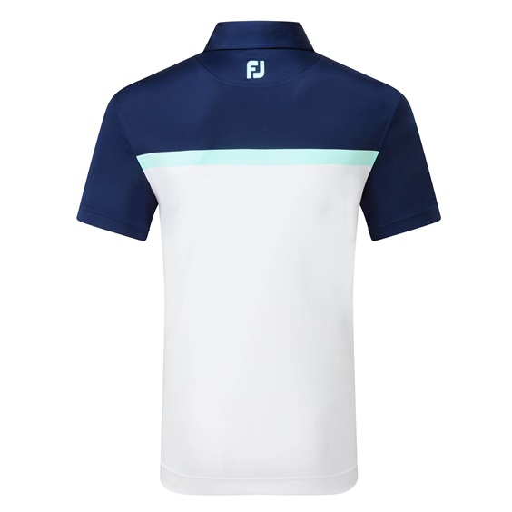 FootJoy Raker Print Lisle Herren Poloshirt, weiss