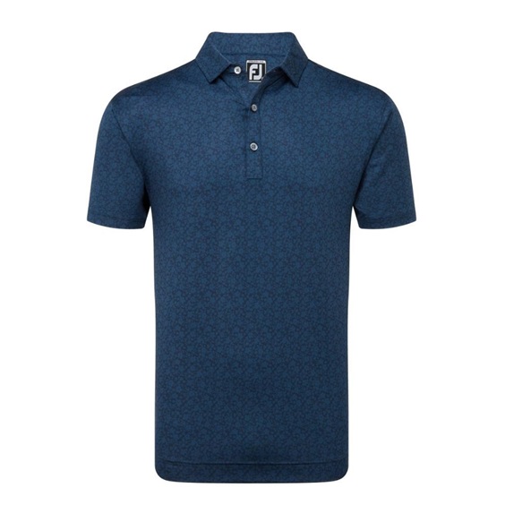 FootJoy Raker Print Lisle Herren Poloshirt, dunkelblau