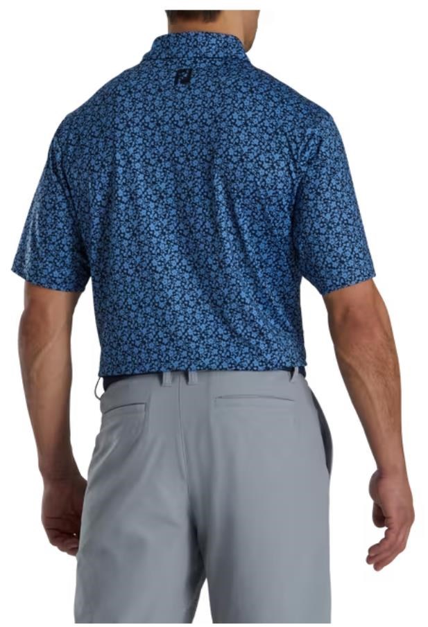 FootJoy Raker Print Lisle Herren Poloshirt, dunkelblau