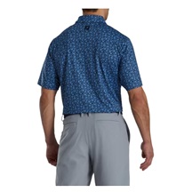 FootJoy Raker Print Lisle Herren Poloshirt, dunkelblau