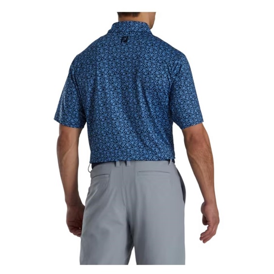 FootJoy Raker Print Lisle Herren Poloshirt, dunkelblau