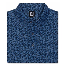 FootJoy Raker Print Lisle Herren Poloshirt, dunkelblau