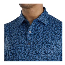 FootJoy Raker Print Lisle Herren Poloshirt, dunkelblau