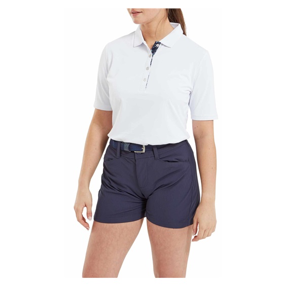 FootJoy 1/2 Sleeve Solid Pique Damen Poloshirt, weiss