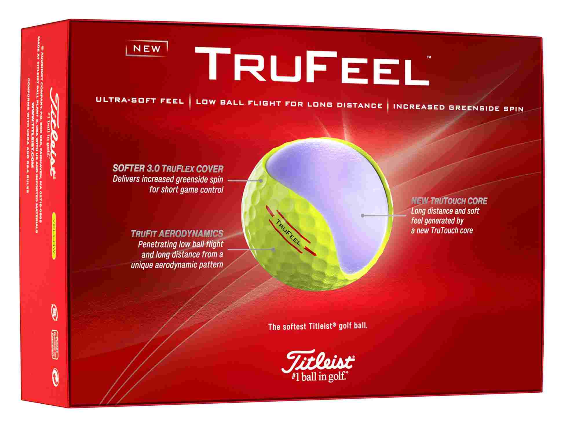 Titleist TruFeel Golfbälle, gelb, 12 Stk.
