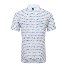 FootJoy FootJoy Flag Banner Print Lisle Herren Poloshirt, weiss