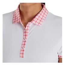 FootJoy Gingham Trim Damen Poloshirt, weiss