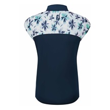 FootJoy Blocekd Floral Print Lisle Damen Poloshirt, dunkelblau