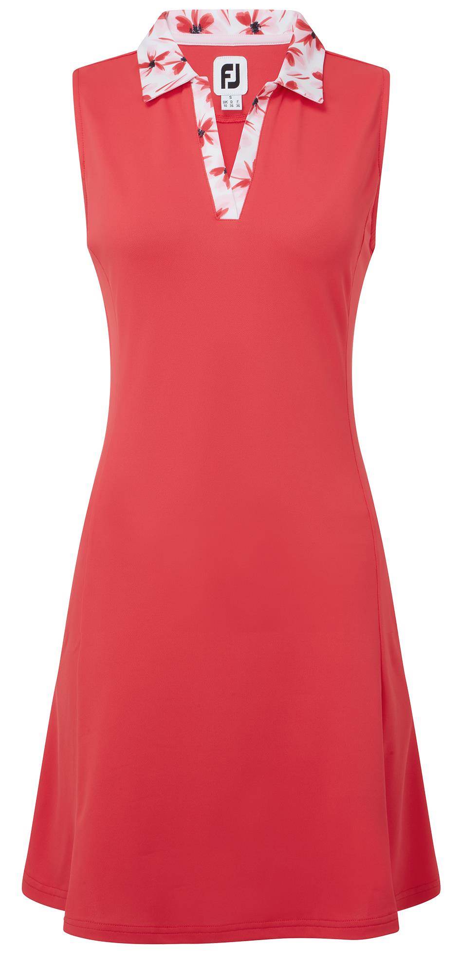 FootJoy Floral Trim Golf Damen Golfkleid, rot