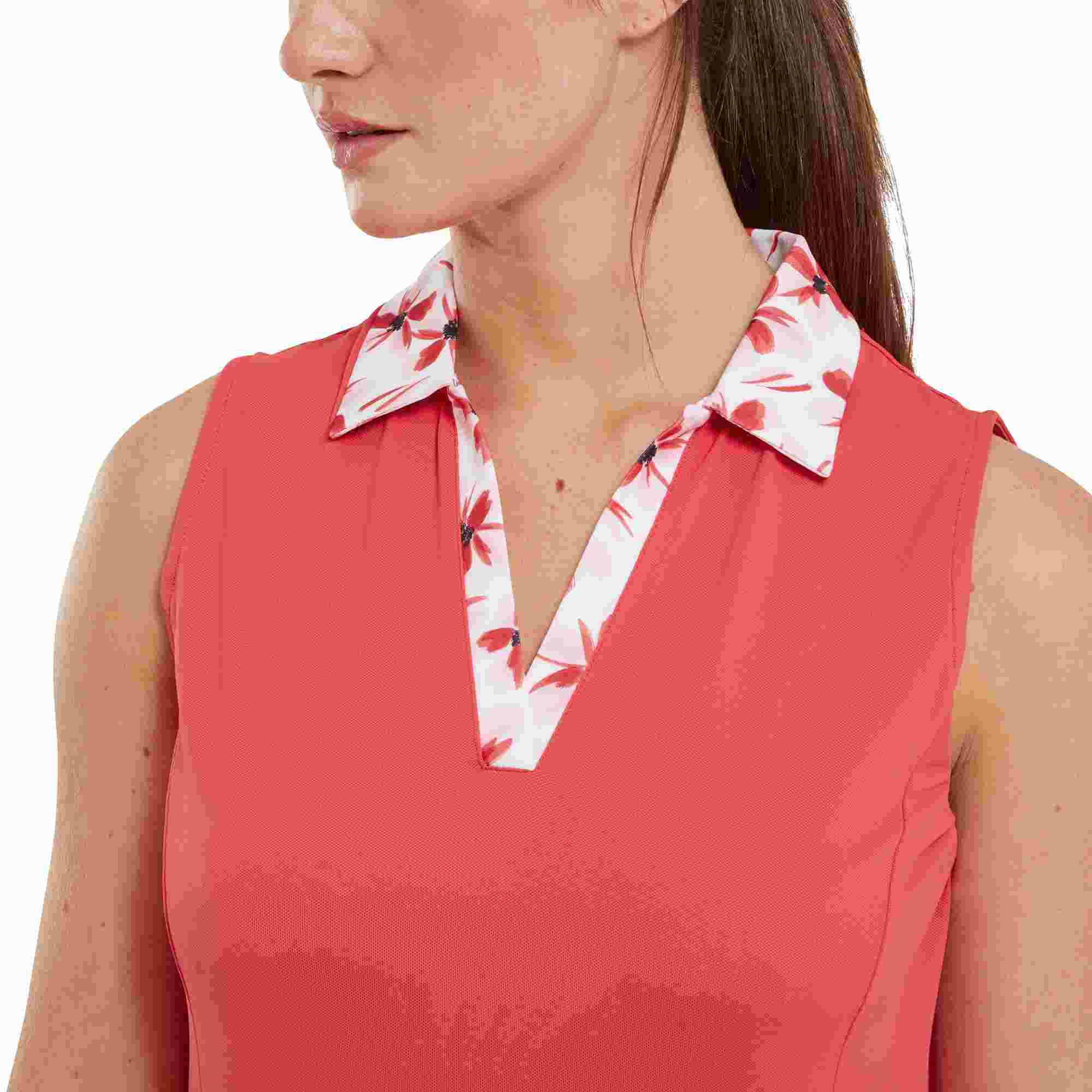 FootJoy Floral Trim Golf Damen Golfkleid, rot