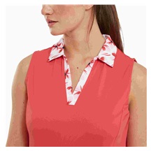 FootJoy Floral Trim Golf Damen Golfkleid, rot