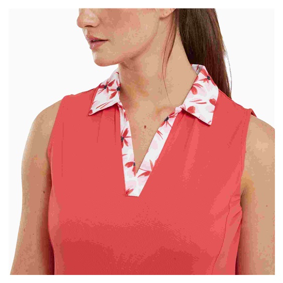 FootJoy Floral Trim Golf Damen Golfkleid, rot