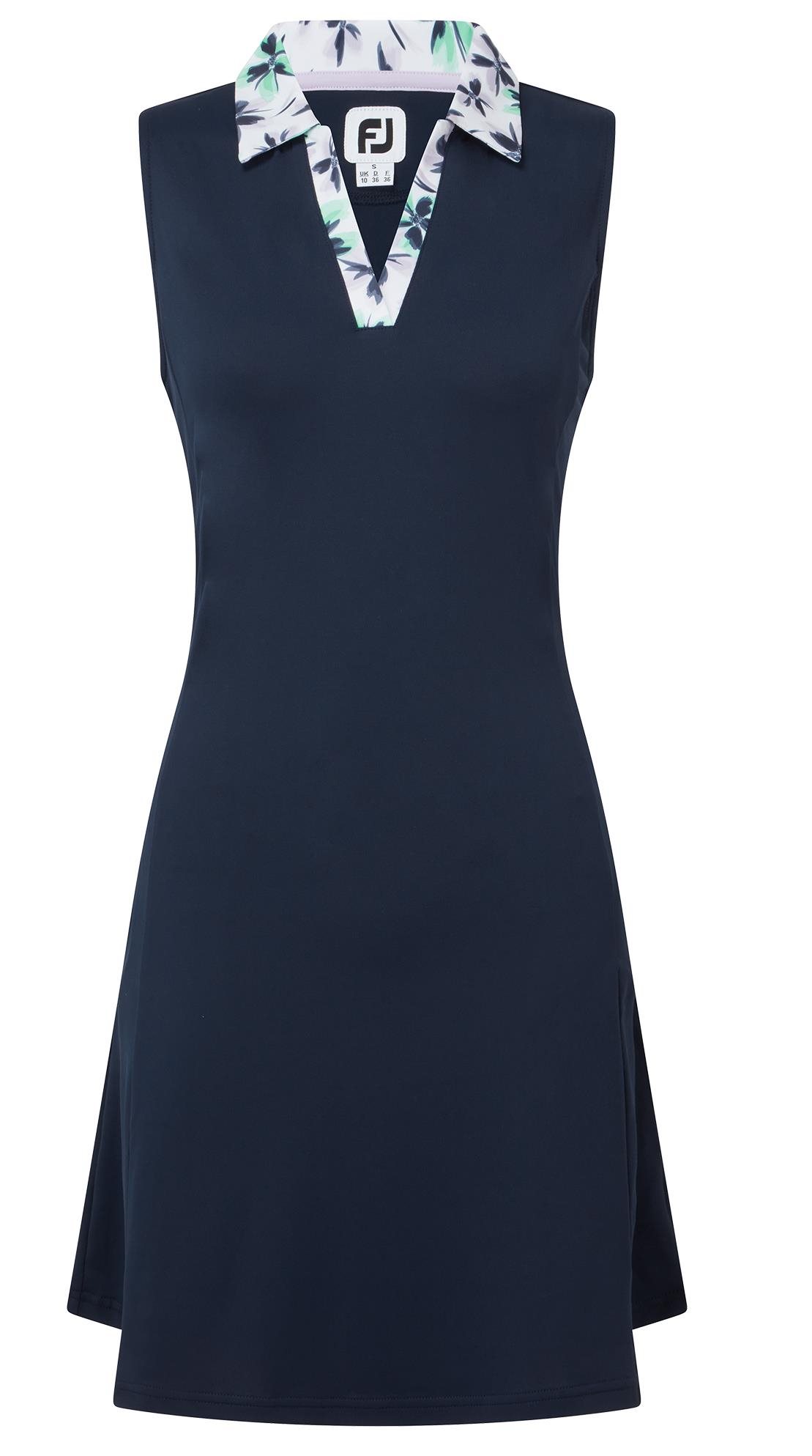 FootJoy Floral Trim Golf Damen Golfkleid, dunkelblau