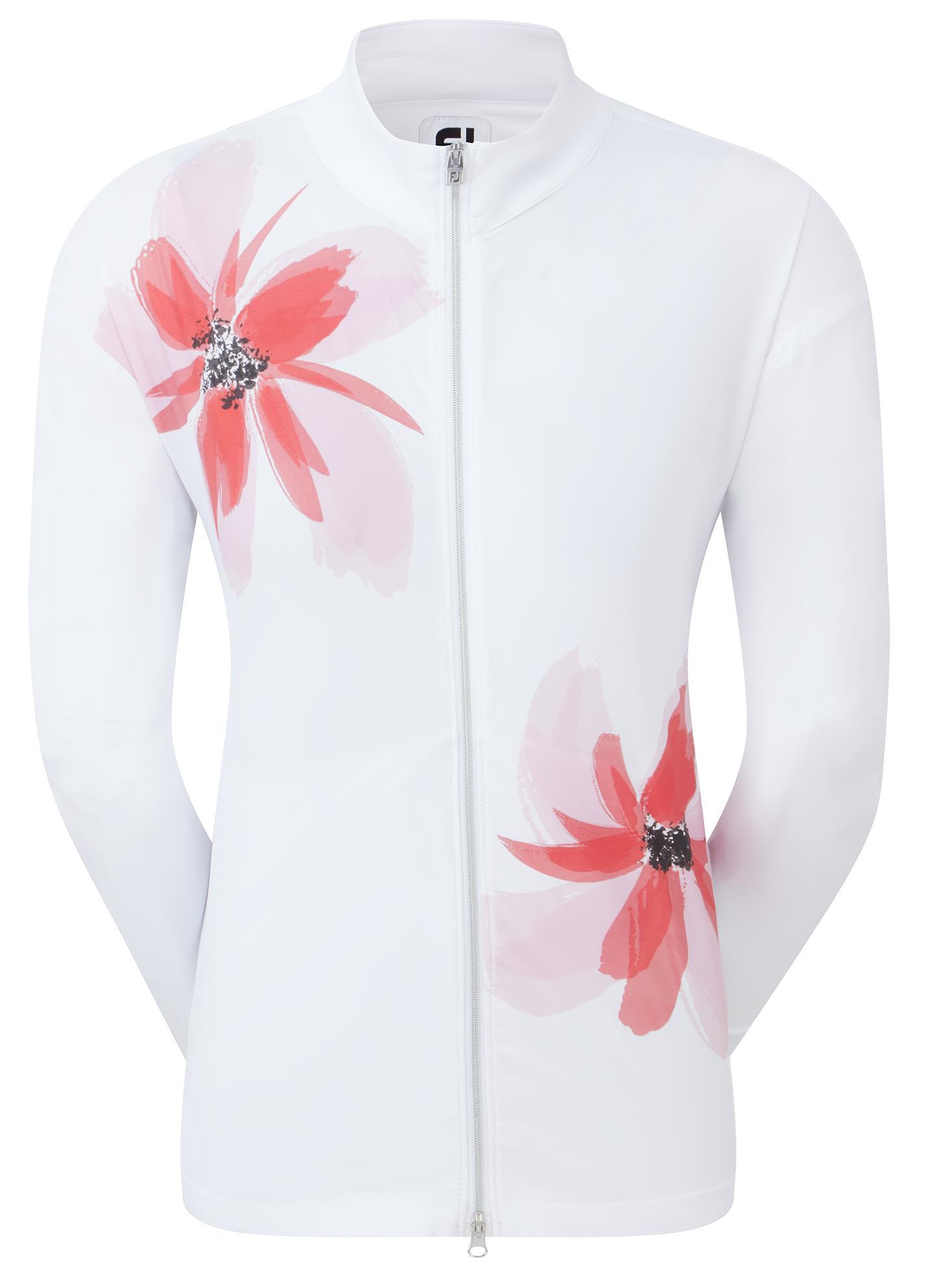 FootJoy Lightweight Full-Zip Damenjacke, weiss/rosa