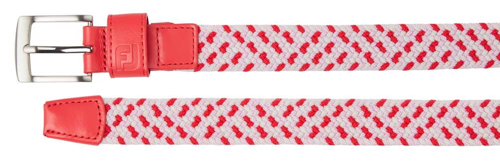 FootJoy Braided Damen Gürtel, rot/weiss/rosa