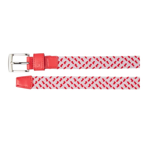 FootJoy Braided Damen Gürtel, rot/weiss/rosa