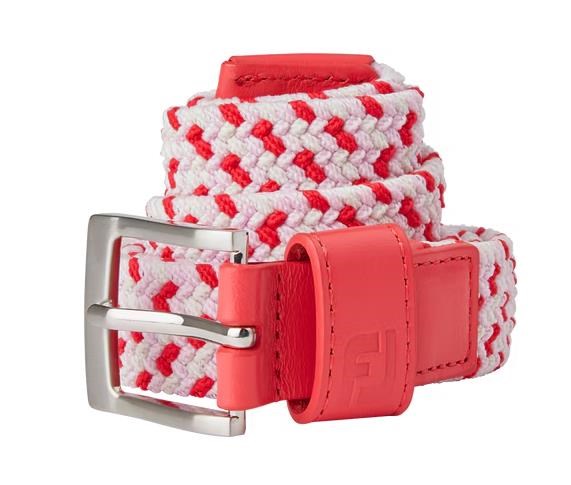 FootJoy Braided Damen Gürtel, rot/weiss/rosa