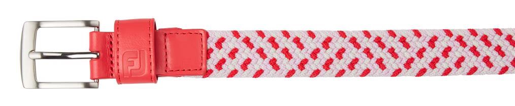 FootJoy Braided Damen Gürtel, rot/weiss/rosa