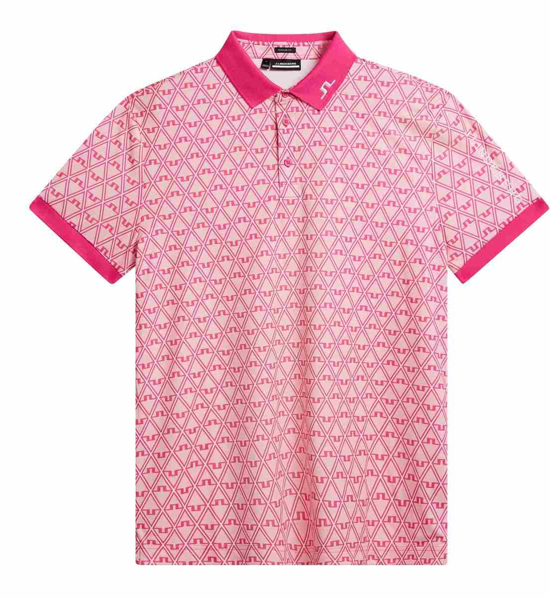 J.Lindeberg Tour Tech Regular Fit Print Herren Poloshirt, geo powder pink