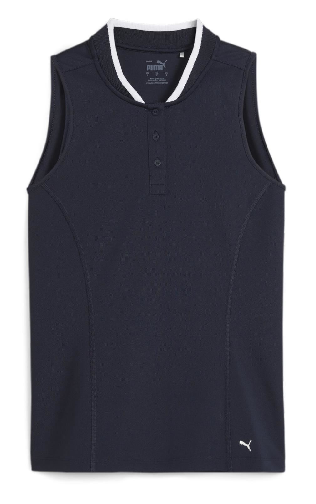 Puma Range Pique Sleeveless Damen Poloshirt, dunkelblau