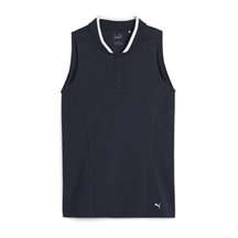 Puma Range Pique Sleeveless Damen Poloshirt, dunkelblau