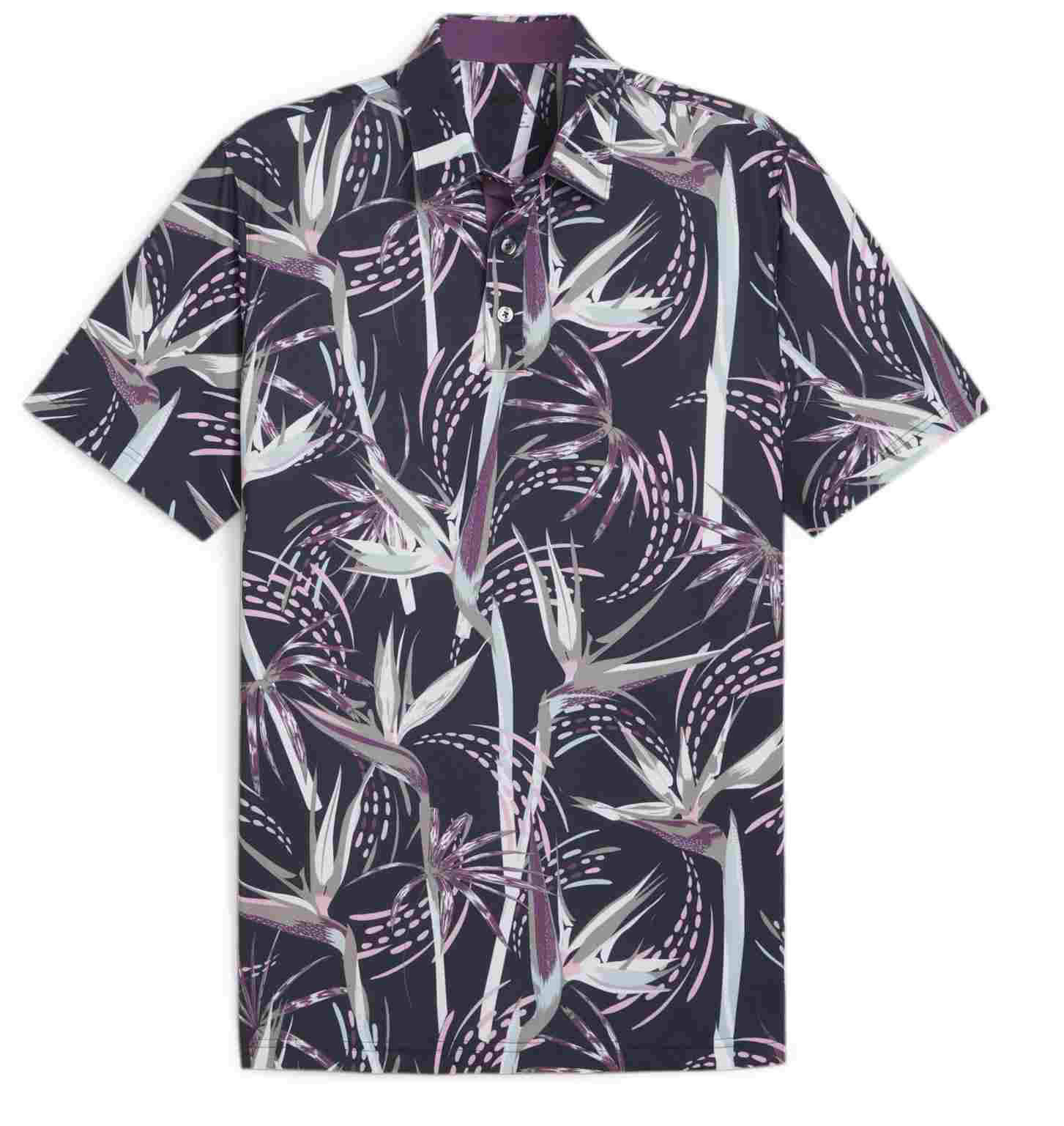 Puma Mattr Birds of Paradise Herren Poloshirt, dunkelblau