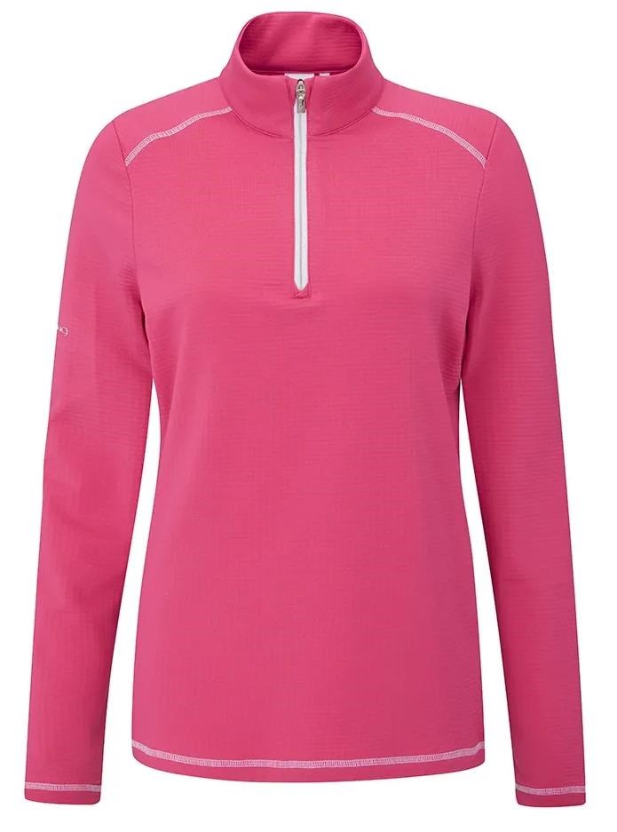 PING Sonya Fleece Damen Poloshirt, rosa