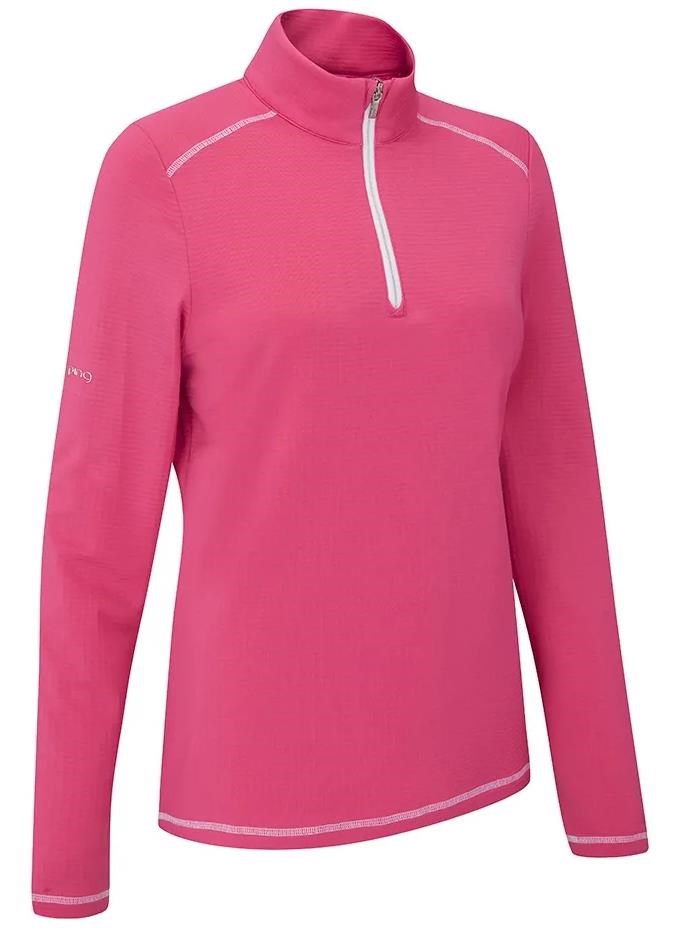 PING Sonya Fleece Damen Poloshirt, rosa