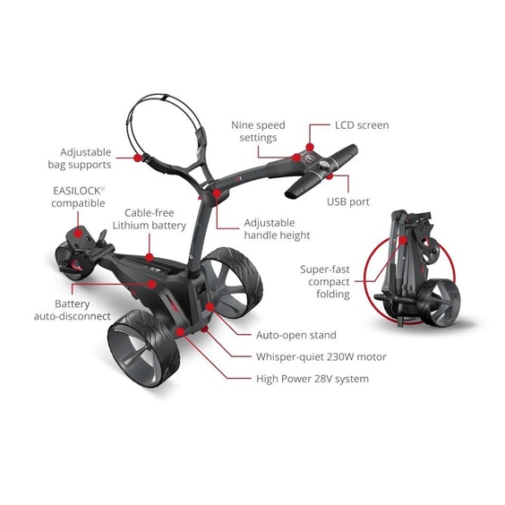 Motocaddy M1 Elektrotrolley, 18+ Akku