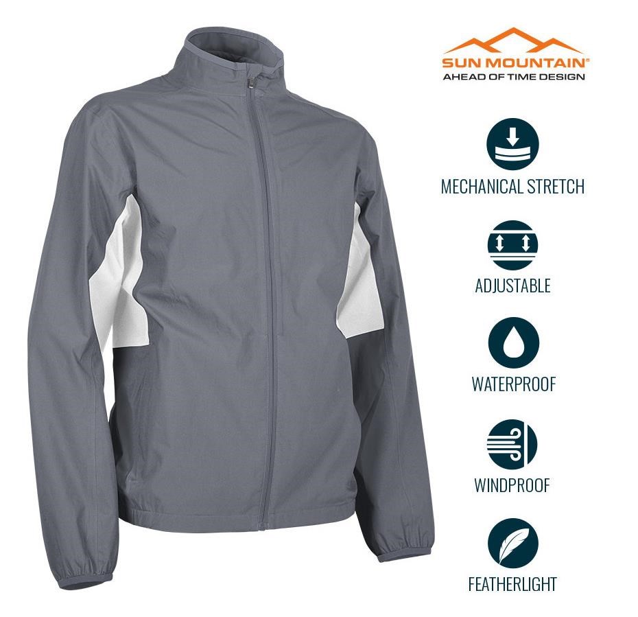 Sun Mountain Monsoon Waterproof Herrenjacke, grau/weiss