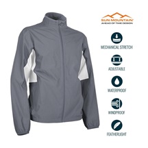 Sun Mountain Monsoon Waterproof Herrenjacke, grau/weiss