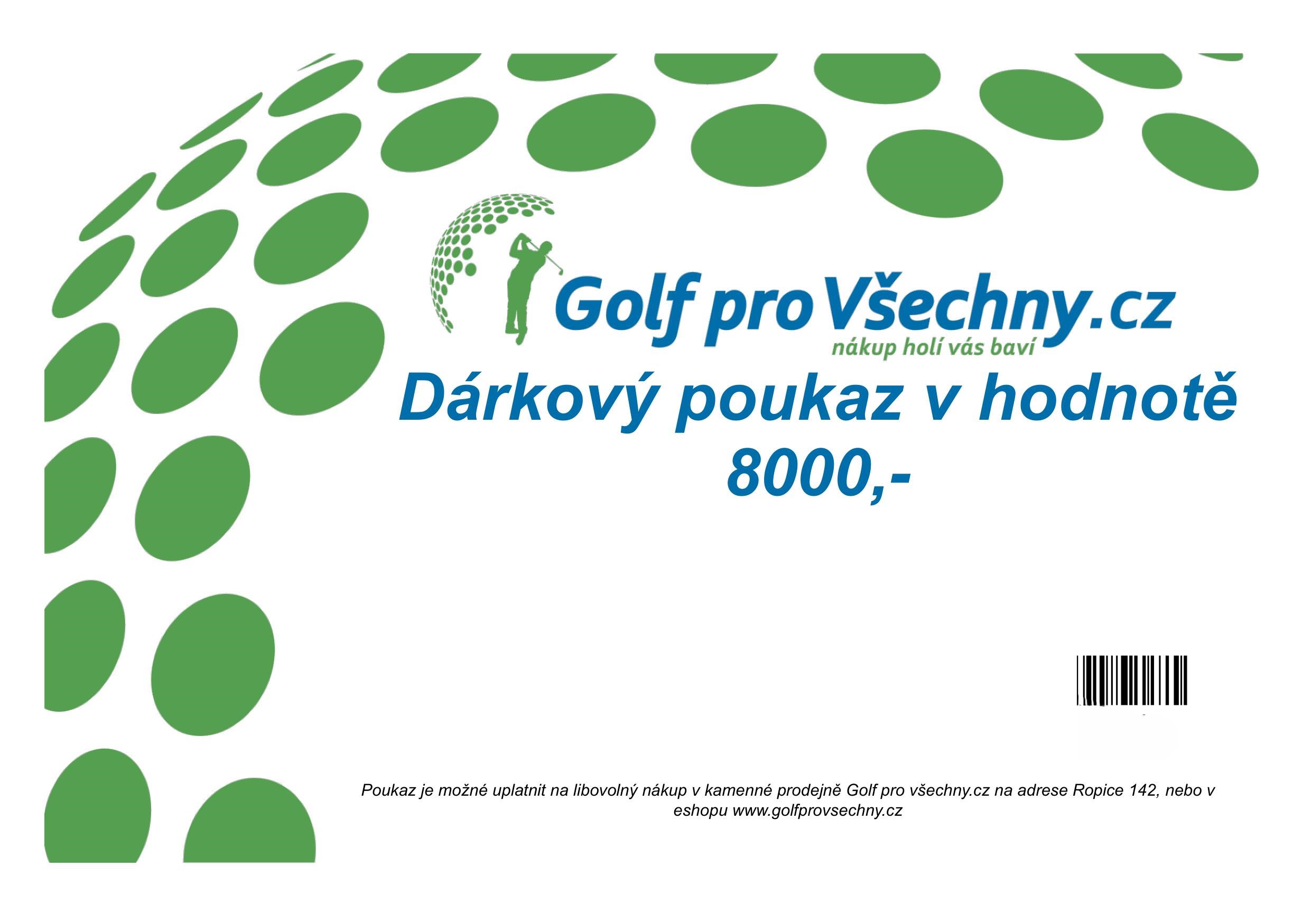 Dárkový poukaz im Wert von 8000,-