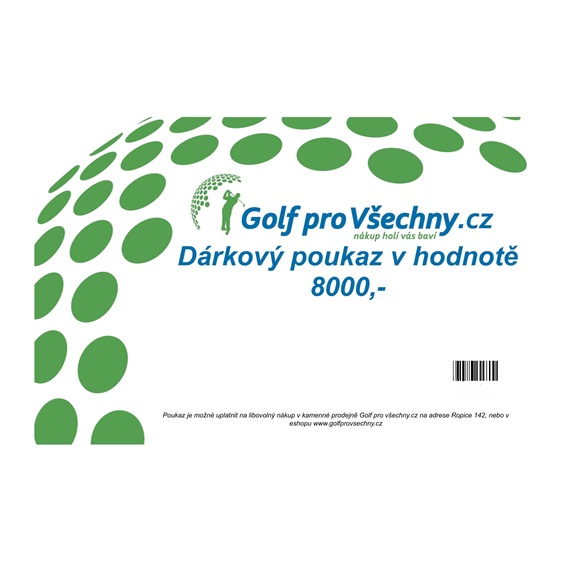 Dárkový poukaz im Wert von 8000,-