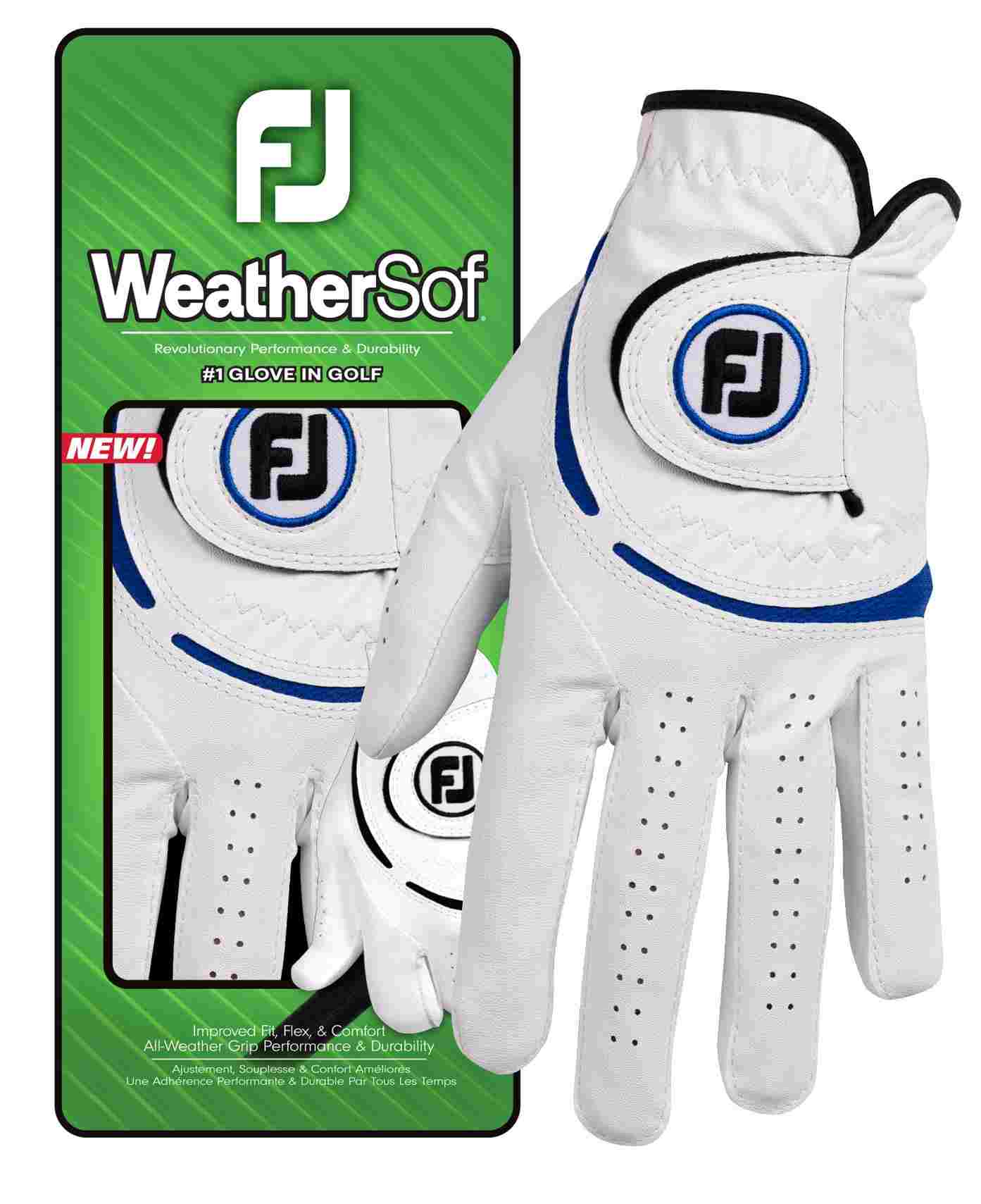 FootJoy WeatherSof Herren Handschuh, weiss/blau