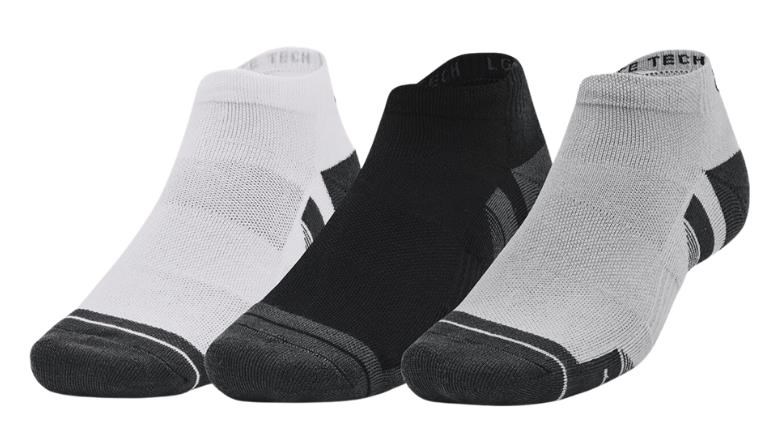 Under Armour Performance Tech Herren Socken, mod grau/weiss, 3 Paar