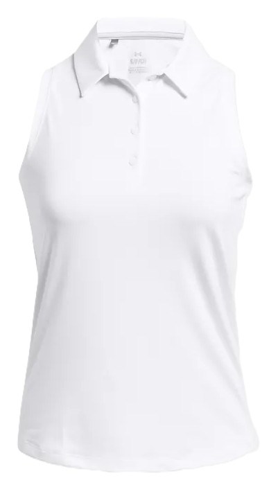 Under Armour Playoff Sleeveless Damen Poloshirt, weiss/grau