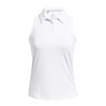 Under Armour Playoff Sleeveless Damen Poloshirt, weiss/grau