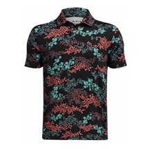 Under Armour Playoff Printed Junior Poloshirt, black/hydro teal