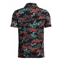 Under Armour Playoff Printed Junior Poloshirt, black/hydro teal